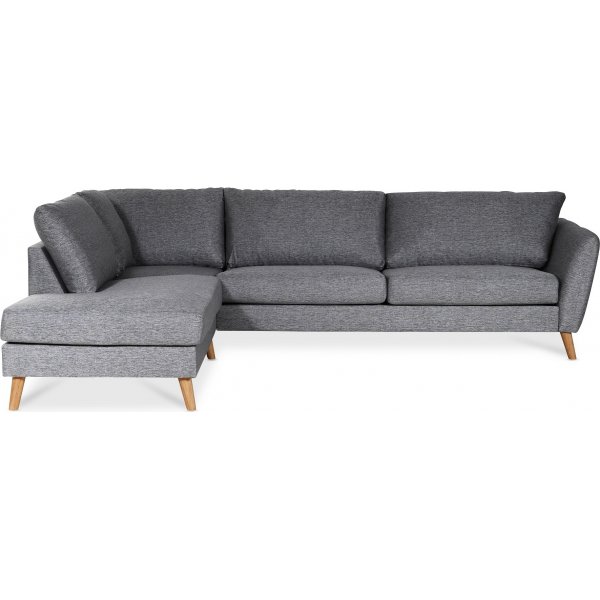 Country soffa med ppet avslut vnster - Gr (tyg)