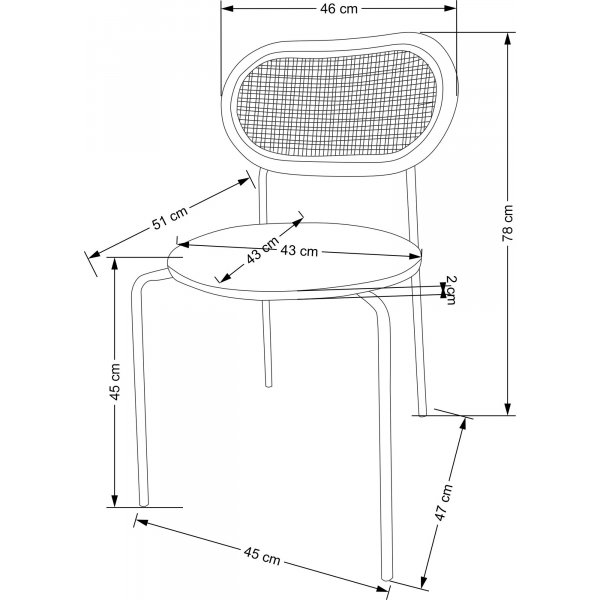 Chaise de salle à manger Cadeira 524 - Rouge foncé Chaise de salle à manger Cadeira 524 - Rouge foncé