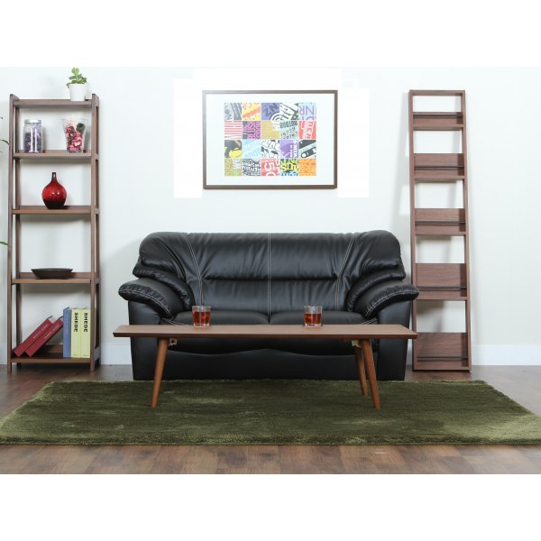 Soffa 2-sits svart konstlder - Dominic + Flckborttagare fr mbler