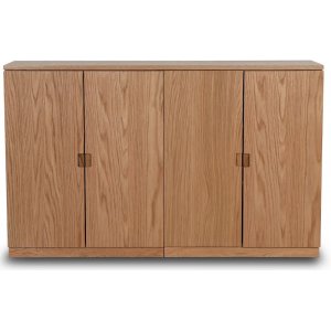 Level sideboard i oljad ek med släta dörrar B140 cm