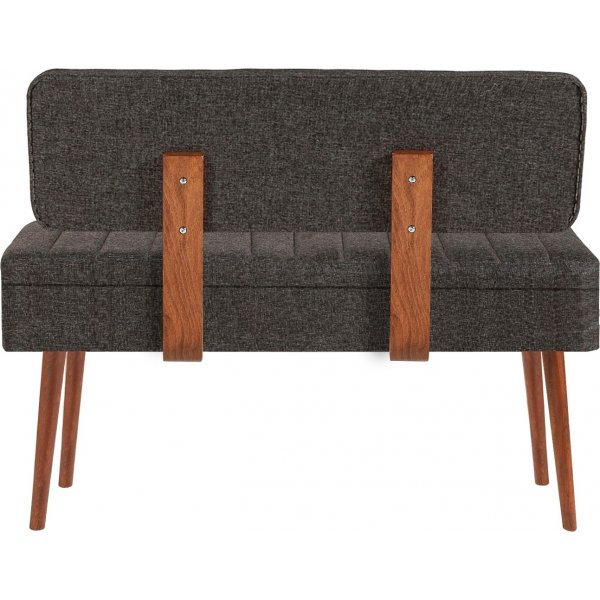 Banc Vina avec dossier - Noyer/anthracite