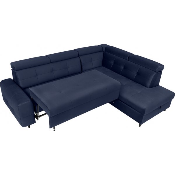 Matras hrnbddsoffa med ppet avslut hger - Bl