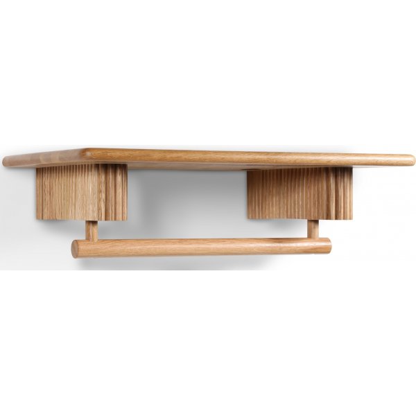 Posh hatthylla i ek med hngare 80 cm