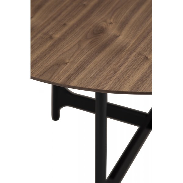 Table  manger Ooid 120 cm - Placage noyer/noir