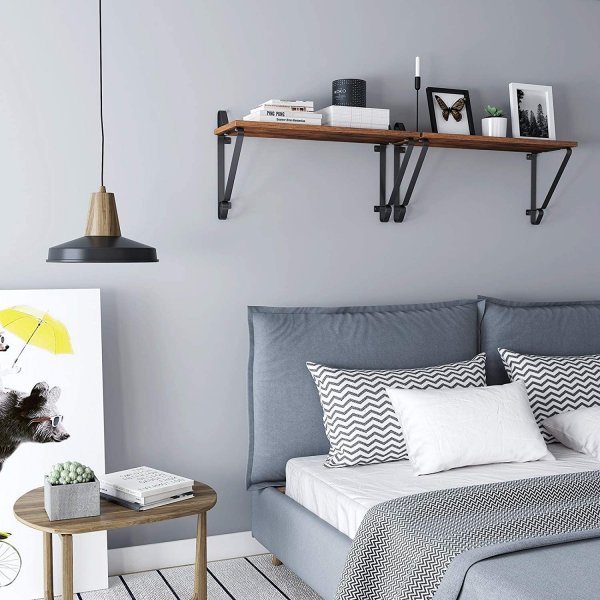 Joachim wandplank, set van 2 - Bruin/zwart Joachim wandplank, set van 2 - Bruin/zwart