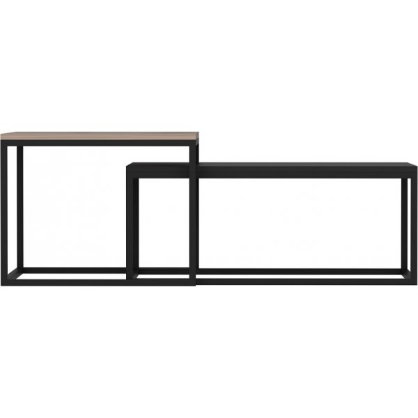 Ensemble table basse Leka 72/60 x 45 cm - Noir Ensemble table basse Leka 72/60 x 45 cm - Noir