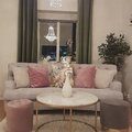 Kundbild Space sittpuff - Dusty pink: Space sittpuff i synk med Howard...