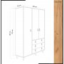 Musso garderob 120x52x187 cm - Ek/vit