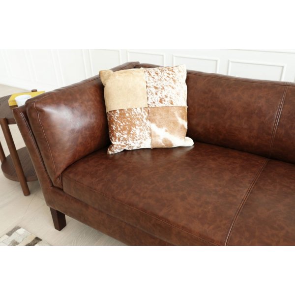 Soffa 3-sits brun vintage PU 198 cm - Heritage Soffa 3-sits brun vintage PU 198 cm - Heritage