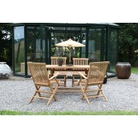 Nyhamn utematgrupp matbord 120x70 cm med 4 st Nyhamn karmstolar - Teak Nyhamn utematgrupp matbord 120x70 cm med 4 st Nyhamn karmstolar - Teak
