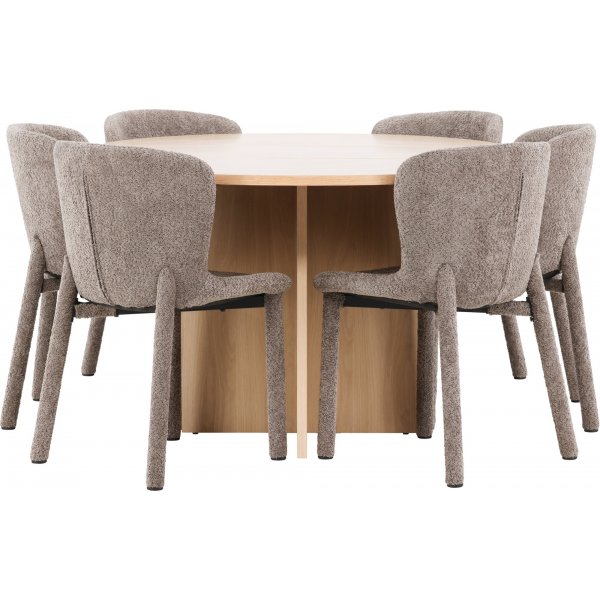 Matbord Strada med 6 st Astoria stolar - Beige/whitewash Matbord Strada med 6 st Astoria stolar - Beige/whitewash