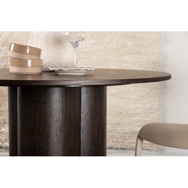 Table à manger ronde Olivia 110 cm en daim Table à manger ronde Olivia 110 cm en daim