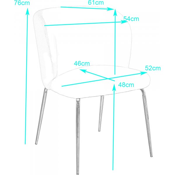 Stol i boucl med ben i mssing