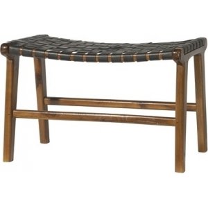 Fotpall Porto Large - Svart / Teak Fotpall Porto Large - Svart / Teak