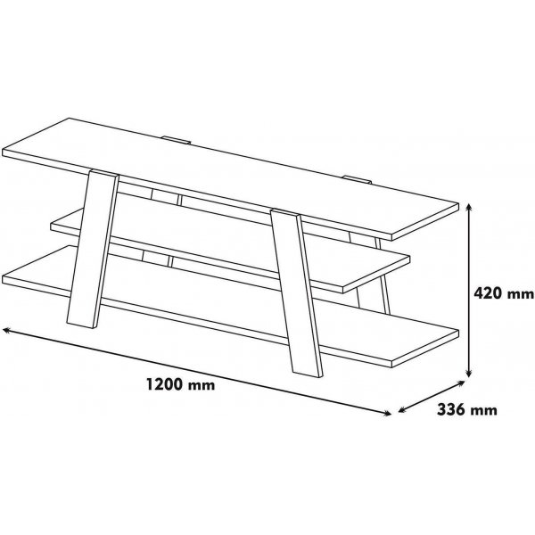 Banc multimédia Flower - Noyer/blanc Banc multimédia Flower - Noyer/blanc