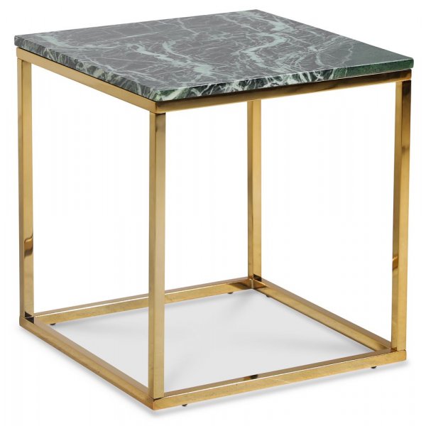 Table basse d'appoint 50 - Marbre vert / Laiton poli