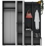 Asimo kleerhanger 160 x 45 x 183 cm - Antraciet/wit