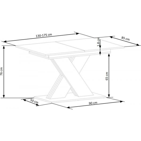 Table à manger River 130-175 cm - Chêne Wotan/noir Table à manger River 130-175 cm - Chêne Wotan/noir