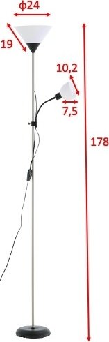 Bagasi golvlampa - Ljusgr