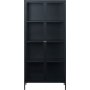 Toddy svart metallskp med glasdrrar H190 cm