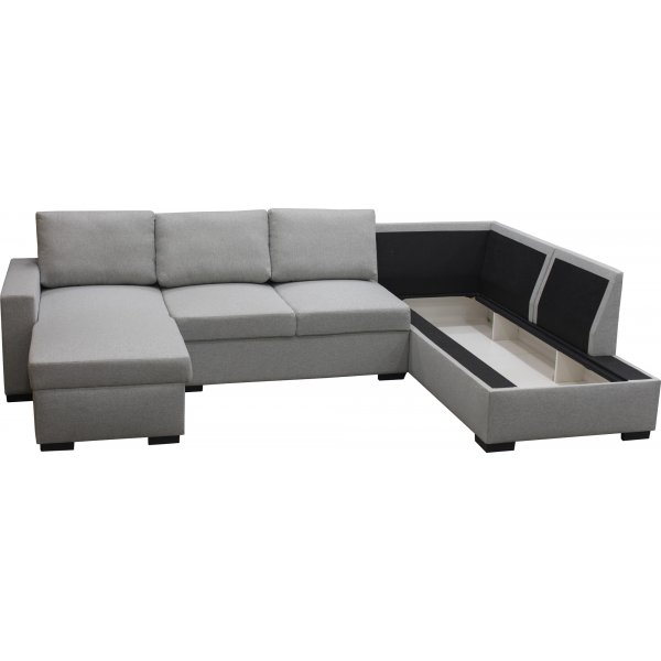 Soffa 309 cm ljusgrå - Solna + Fläckborttagare för möbler Soffa 309 cm ljusgrå - Solna + Fläckborttagare för möbler