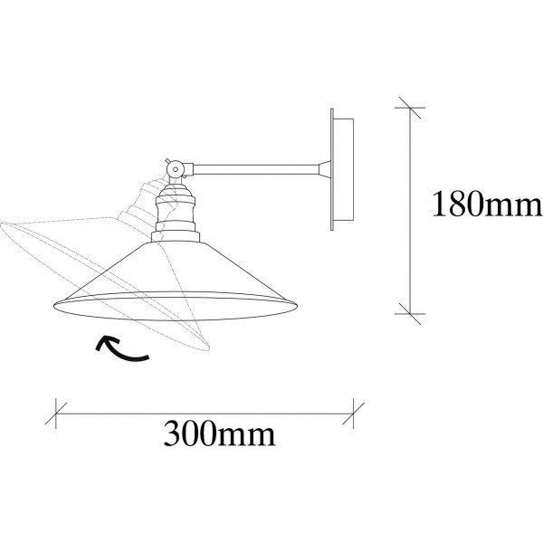 Berkeley wandlamp 250-A - Zwart