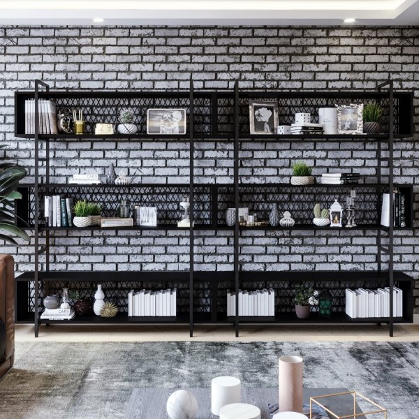 Bibliothèque Araf 280 cm - Noir Bibliothèque Araf 280 cm - Noir