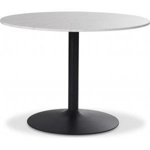 Plaza runt matbord �106 cm - Vit marmor/svart fot