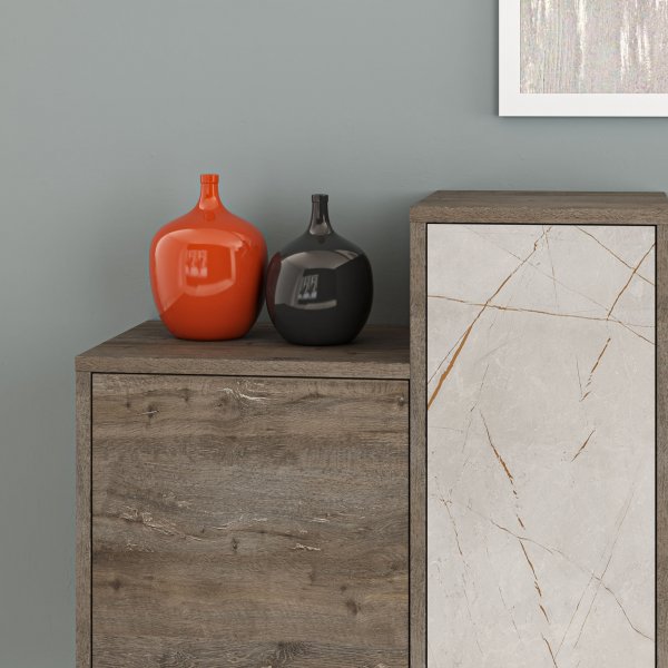 Hermes sknk - Mrkbrun/vit marmor