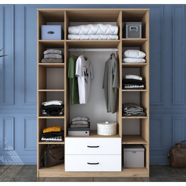 Baden garderob 12 - Valnöt/vit Baden garderob 12 - Valnöt/vit