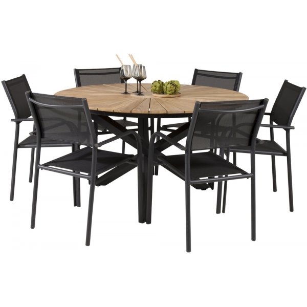 Mexico utematgrupp med 6 st Santorini stolar - Svart/Natur Mexico utematgrupp med 6 st Santorini stolar - Svart/Natur