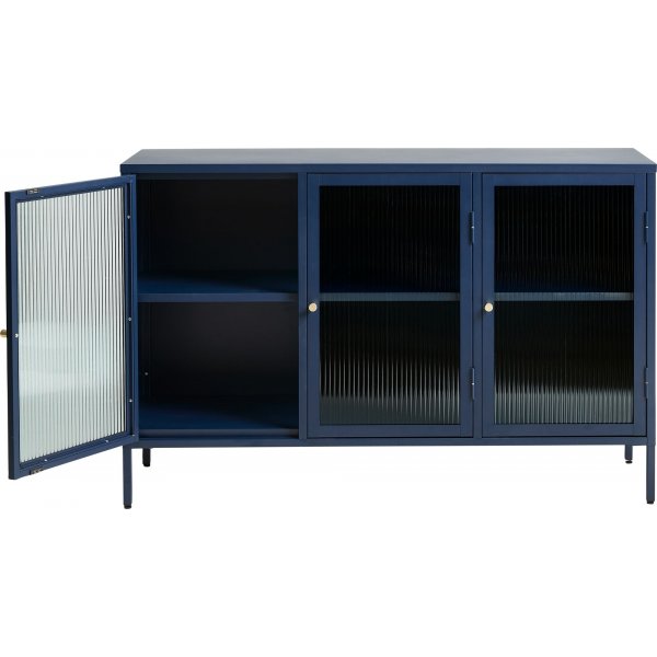 Buffet Dobb en mtal bleu fonc avec portes vitres