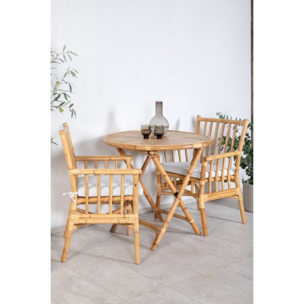 Groupe de repas extrieur Cane avec 2 chaises Cane - Naturel/Beige Sable