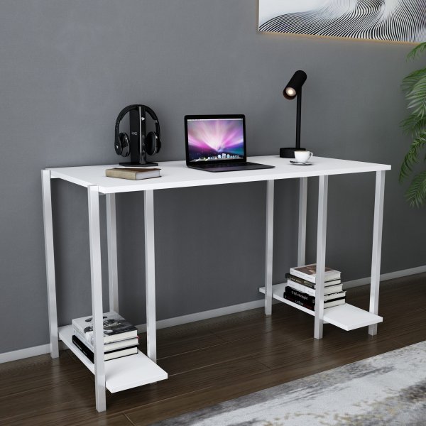 Bureau Academy 125,2 x 60 cm - Blanc Bureau Academy 125,2 x 60 cm - Blanc