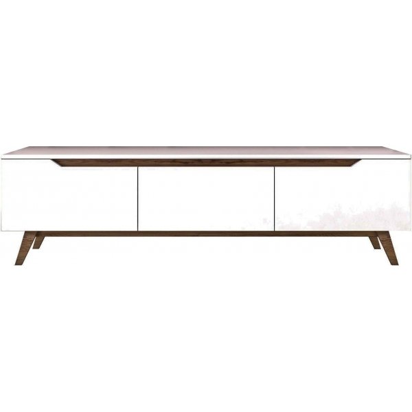 Duno mediabänk - Vit/mörk valnöt Duno mediabänk - Vit/mörk valnöt