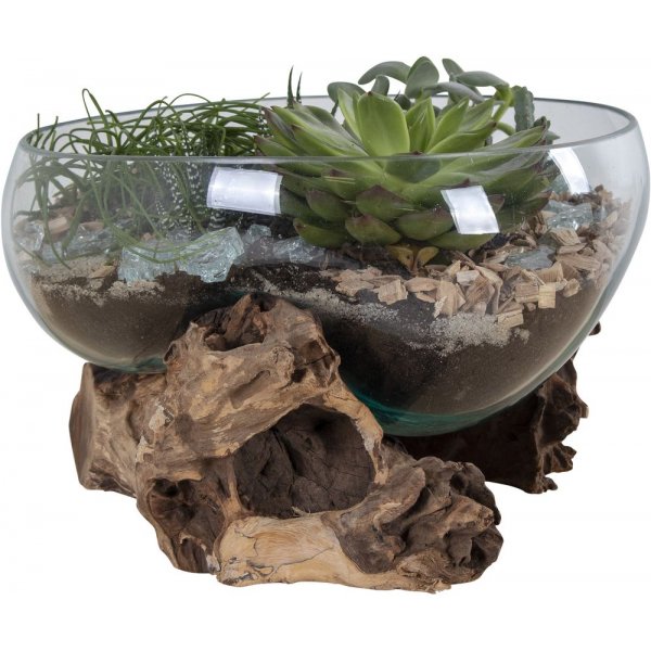 San Marino Vattendroppe vas - Teak/glas - 26