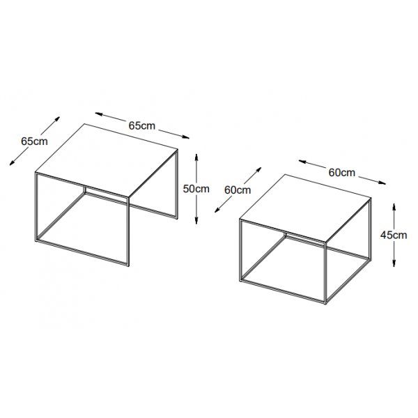 Table Aman en métal noir 65x65 | 60x60cm Table Aman en métal noir 65x65 | 60x60cm
