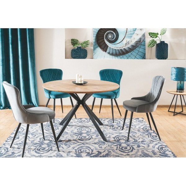 Aster matbord 120 cm - Ek/svart Aster matbord 120 cm - Ek/svart