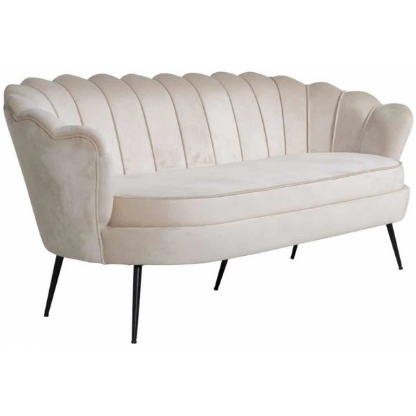 Ballini 3-sits soffa - Beige sammet