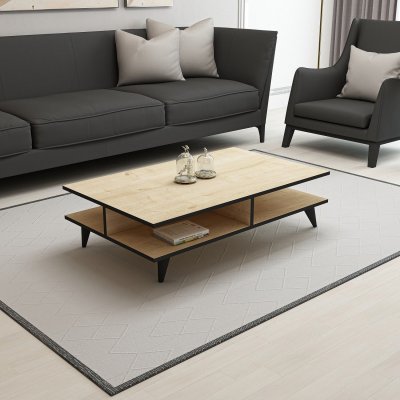 Diamond soffbord 90 x 50 cm - Ek/svart