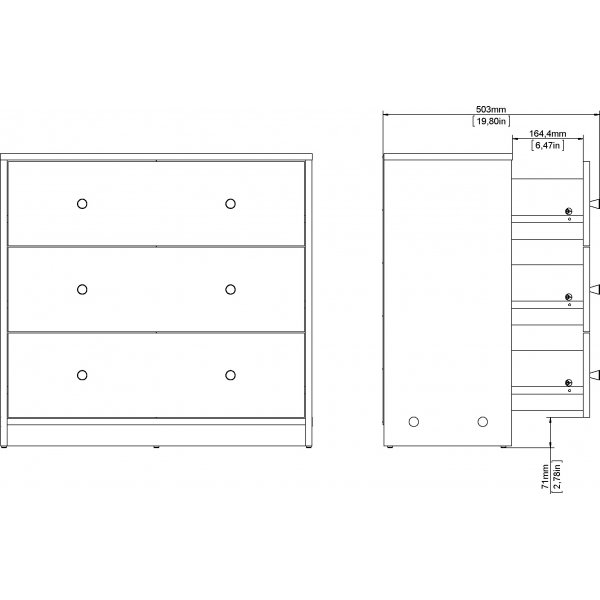 May byrå med 3 lådor - Svart May byrå med 3 lådor - Svart