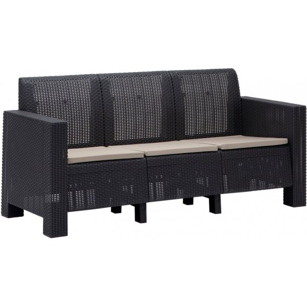 Groupe de salon Aksu avec canapé 3 places - Anthracite Groupe de salon Aksu avec canapé 3 places - Anthracite