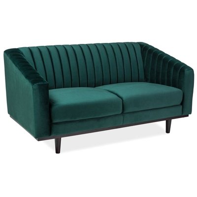 Alden 2- sits soffa - Mrkgrn sammet/Wenge