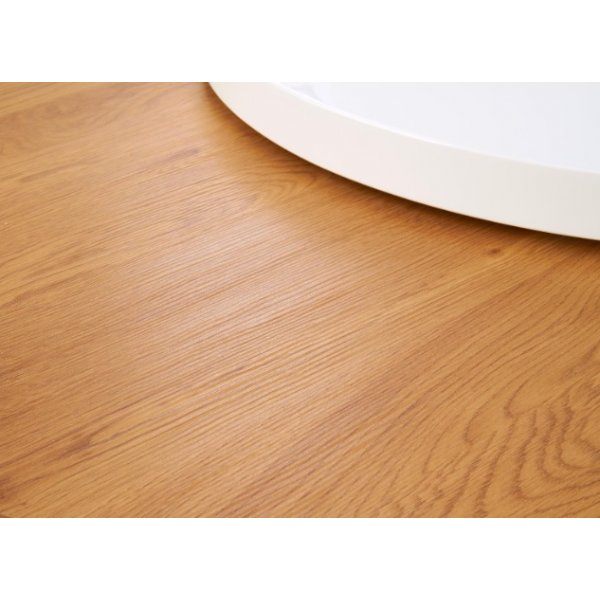 Miracle runt soffbord utdragbart 80-120 cm - Vit (Högglans) / Ek Miracle runt soffbord utdragbart 80-120 cm - Vit (Högglans) / Ek