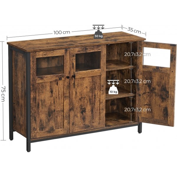 Buffet Eldin 100 cm - Marron/noir Buffet Eldin 100 cm - Marron/noir