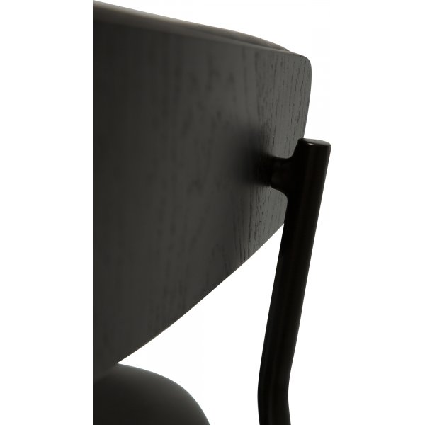 Crib karmstol - Svart PU/askfanér Crib karmstol - Svart PU/askfanér