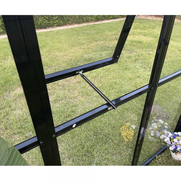 V�xthus Miranda med h�rdat glas - Svart 9,0 m� +