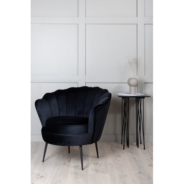 Ballini fåtölj - Svart sammet Ballini fåtölj - Svart sammet