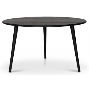 Omni runt matbord i svartbetsad ek Ø130 cm + Möbeltassar