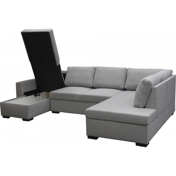 Soffa 309 cm ljusgrå - Solna + Fläckborttagare för möbler Soffa 309 cm ljusgrå - Solna + Fläckborttagare för möbler
